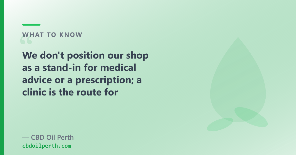 Australian Access Clinics is a clinic for prescription medical cannabis; OTC CBD oil is a different product