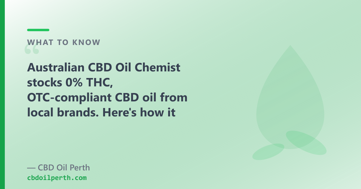 Australian CBD Oil Chemist stocks 0% THC oils; our range adds full-spectrum, CBG, CBN and pet oils