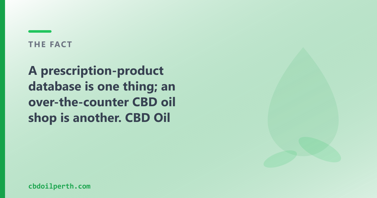 A prescription-product database and an OTC CBD oil shop are two different things