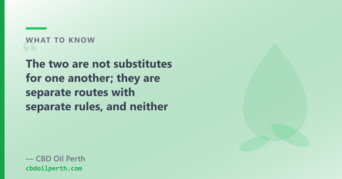 Prescription medical cannabis and over-the-counter CBD oil are two separate routes
